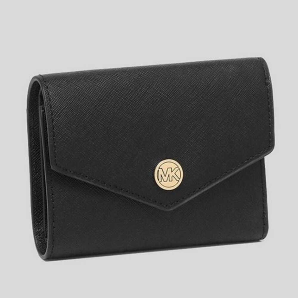 MICHAEL KORS JET SET TRAVEL MEDIUM FLAP BIFOLD WALLET BLACK